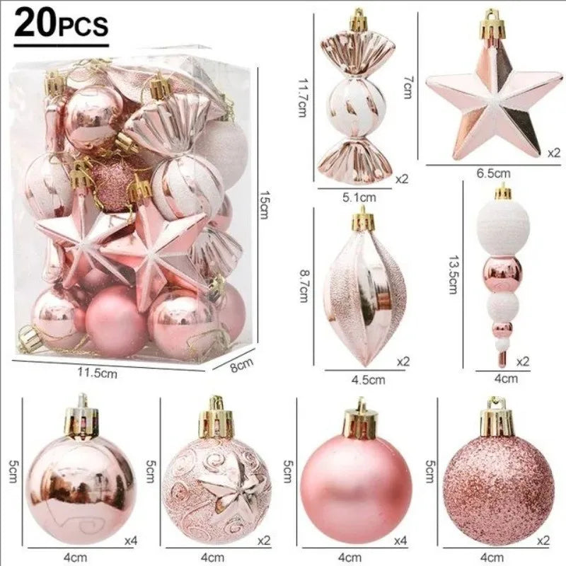20/29pcs Christmas Ball Decoration Hanging Christmas Tree Pendant Ornaments For Home Room Decor New Year 2026 Gifts Accessories