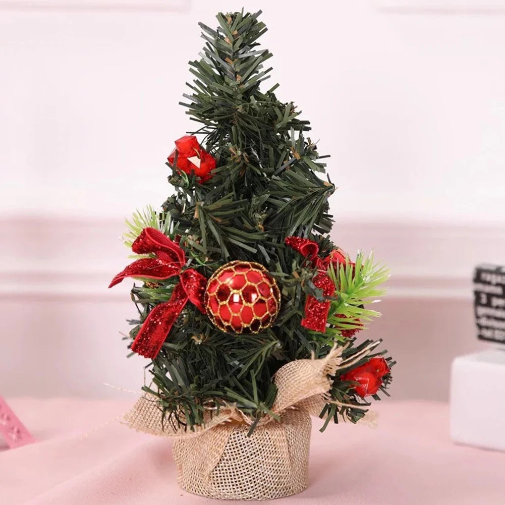 Christmas Decorations 20cm Mini Christmas Tree Ornaments Table Desktop Ornaments Small Tree For Home Office 2026 New Year Gifts