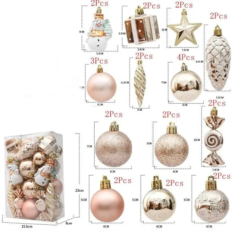 20/29pcs Christmas Ball Decoration Hanging Christmas Tree Pendant Ornaments For Home Room Decor New Year 2026 Gifts Accessories