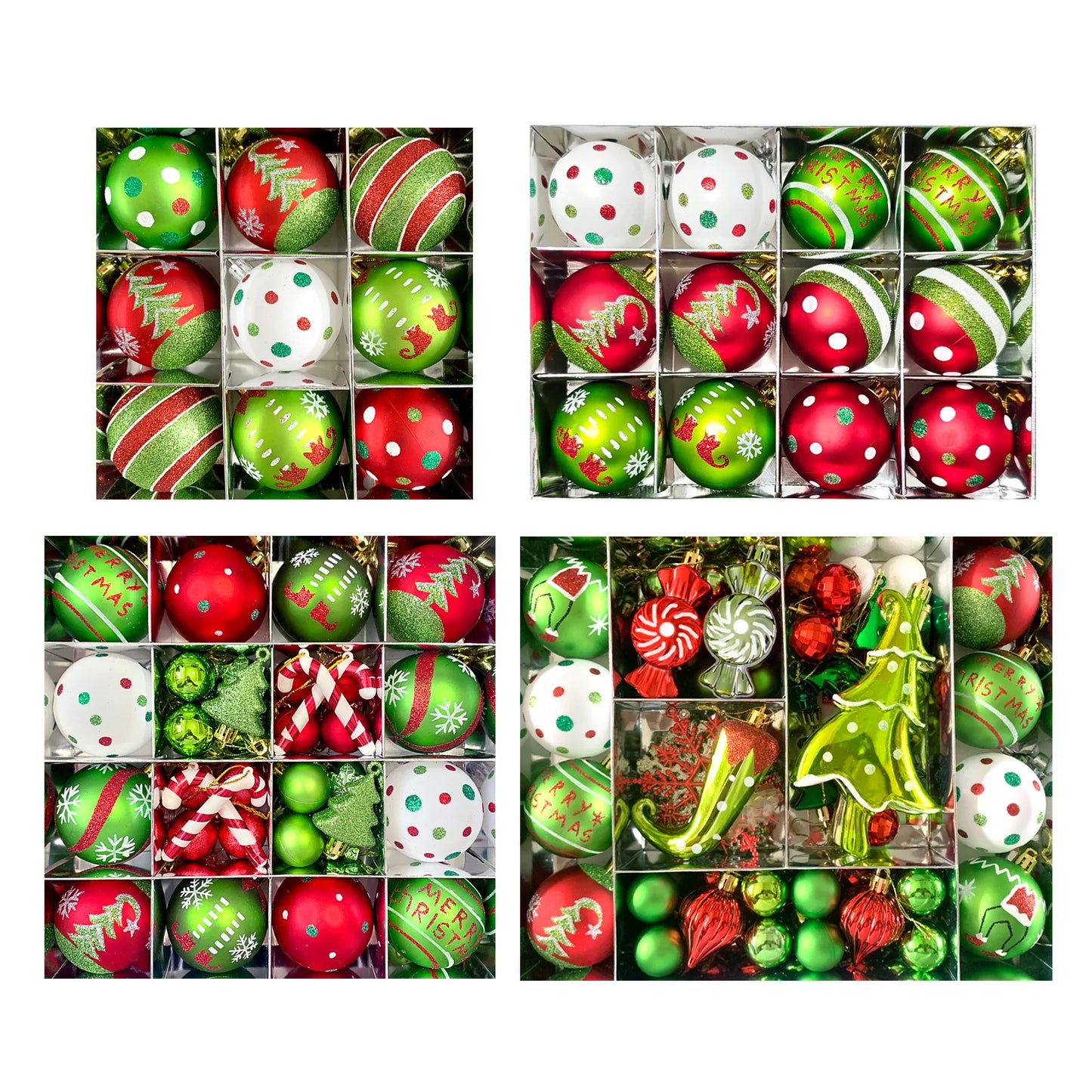 34/12/9pcs Grinch Christmas Ball Decorations Green Monster Xmas Tree Ornaments Green Painted Xmas Ball Set Christmas Home Decor