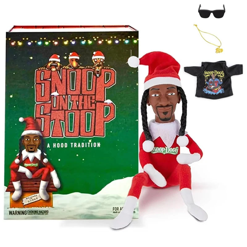 Christmas Elf Doll with Snoop on a Stoop Exquisite Gift Box Accessory Table Christmas Tree Decorations for Home Plush Toys