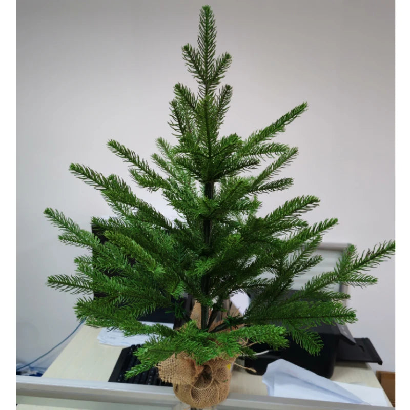 Artificial Mini Christmas Tree PE Material with LED Light Desktop Christmas Tree 45cm/60cm Christmas Party Atmosphere Ornaments