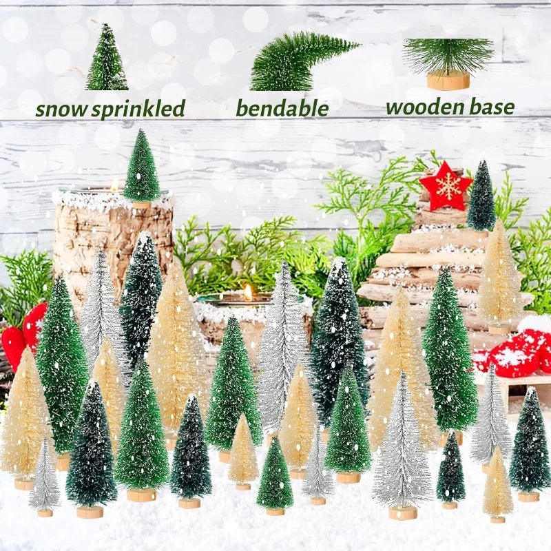 Miniature Artificial Christmas Tree Mini Christmas Pine Small Christmas Decoration Supplies DIY Party HomeTabletop Ornament Xmas
