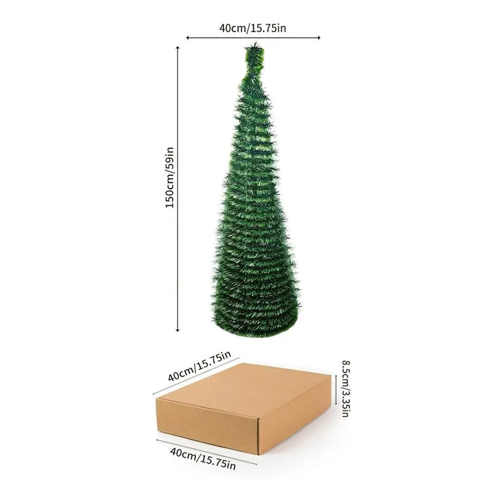 Christmas Tree Small 5 Ft Backyard Festival Decor Foldable Faux Christmas Tree for Indoor Outdoor for Patio Kitchen Party