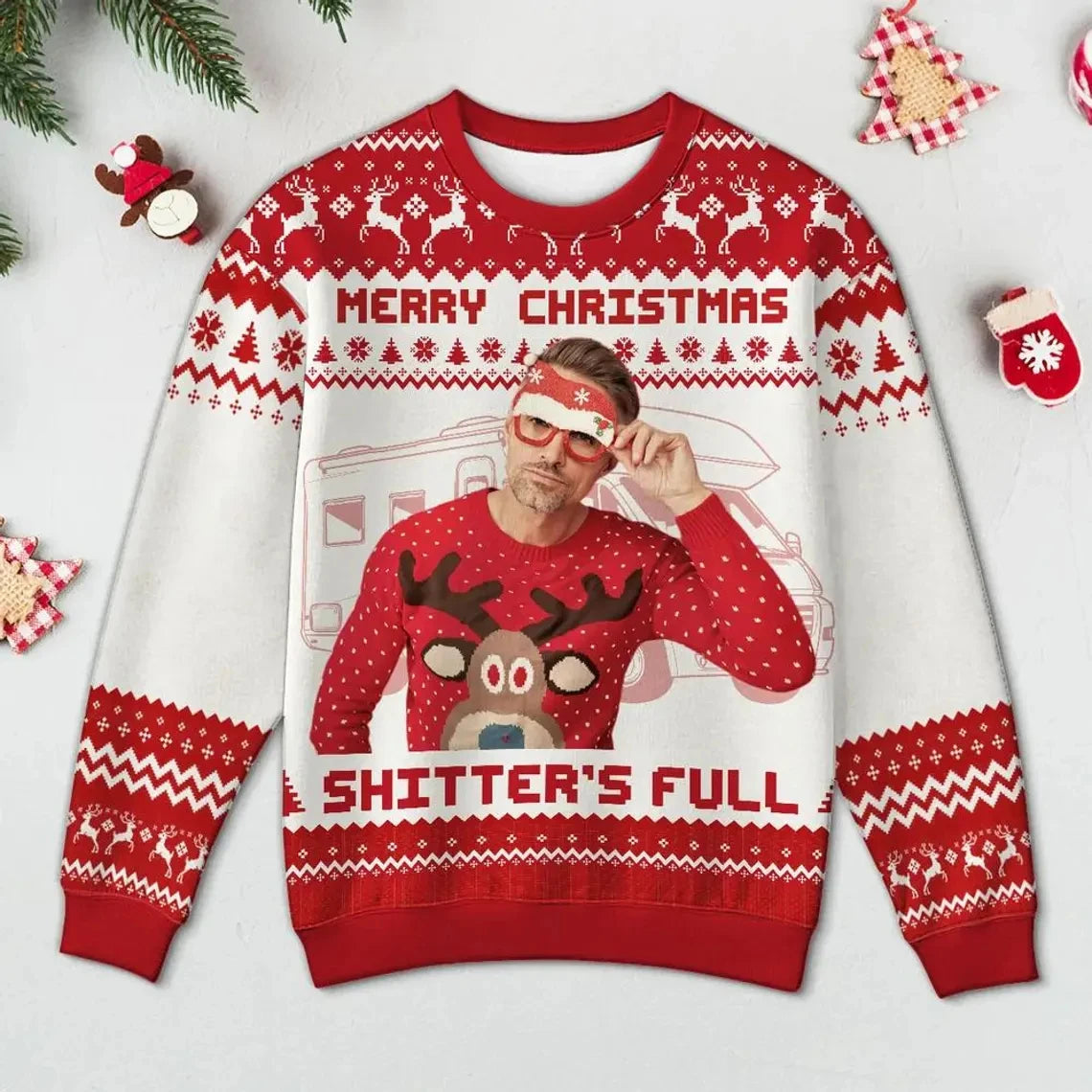 Funny DIY Custom Photo 3D Print Christmas Ugly Sweater For Women Clothes Customize Personality Pullovers New Designer Sweatshirt
