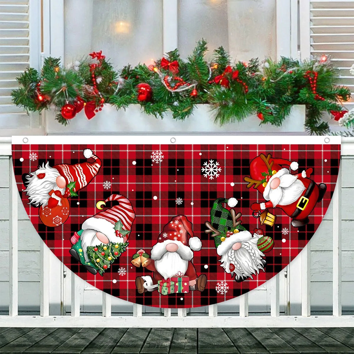 Christmas Outdoor Fan-shaped Flag Banner Christmas Decor for Home 2025 Cristmas Drop Ornament Xmas Navidad Gift New Year 2026