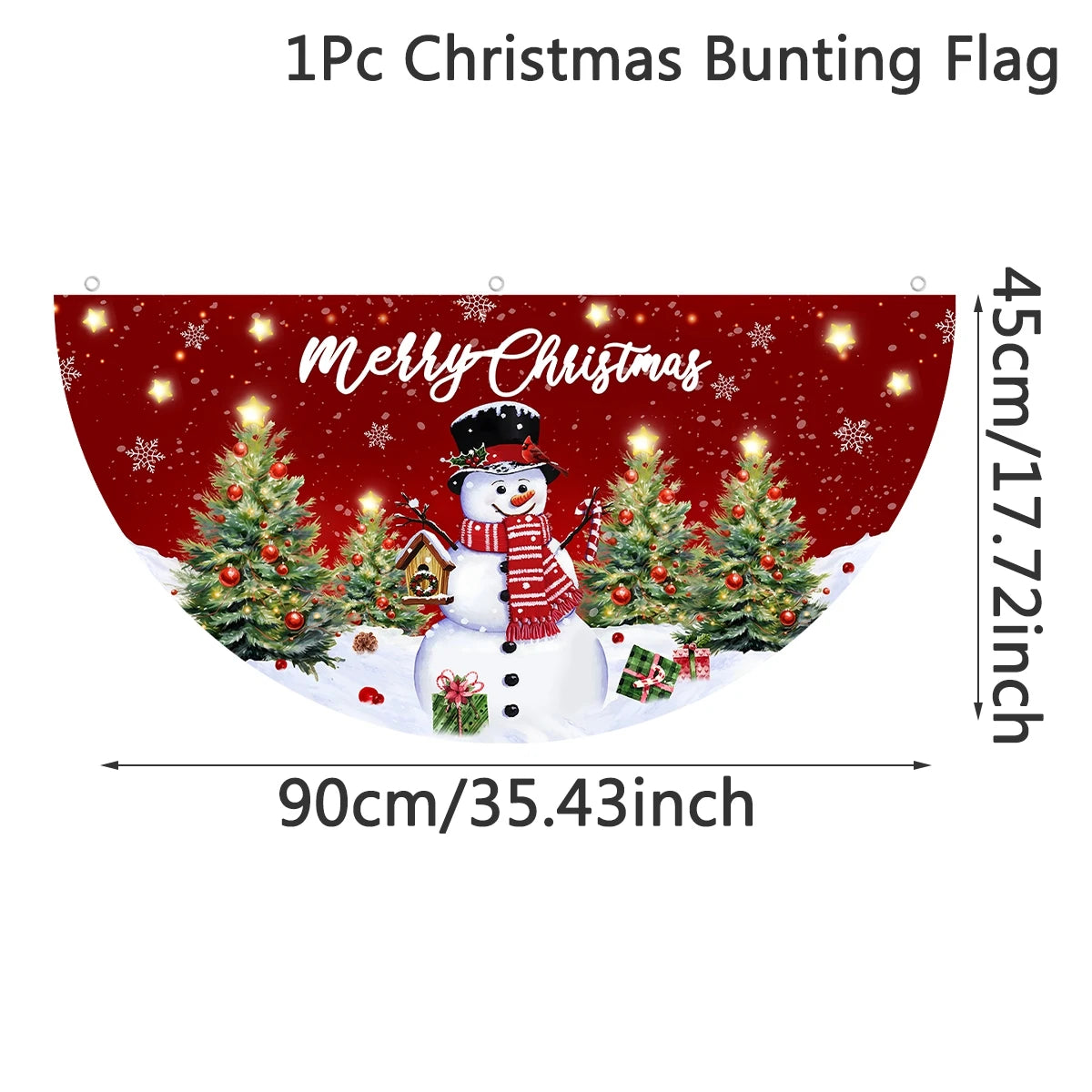 Christmas Outdoor Fan-shaped Flag Banner Christmas Decor for Home 2025 Cristmas Drop Ornament Xmas Navidad Gift New Year 2026