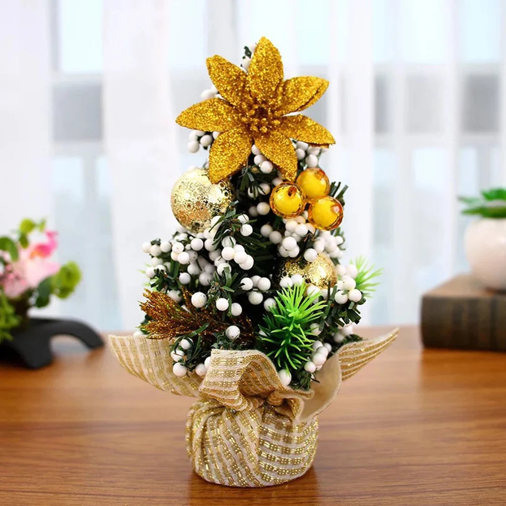 Christmas Decorations 20cm Mini Christmas Tree Ornaments Table Desktop Ornaments Small Tree For Home Office 2026 New Year Gifts