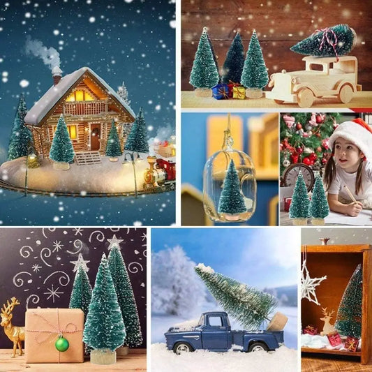 Miniature Artificial Christmas Tree Mini Christmas Pine Small Christmas Decoration Supplies DIY Party HomeTabletop Ornament Xmas