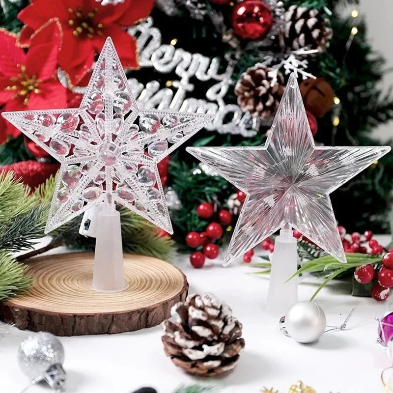 15cm Christmas Tree Decoration Stars Warm White Lights Home Room Decor LED Shining Lamp Xmas Festival TopStar Navidad 1.07in