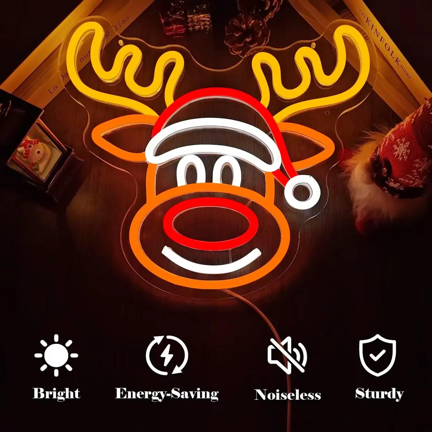 Christmas Neon Signs LED Neon Lights A Great Gift for Children for Wall Decor Bedroom Livingroom Christmas Party Decorations