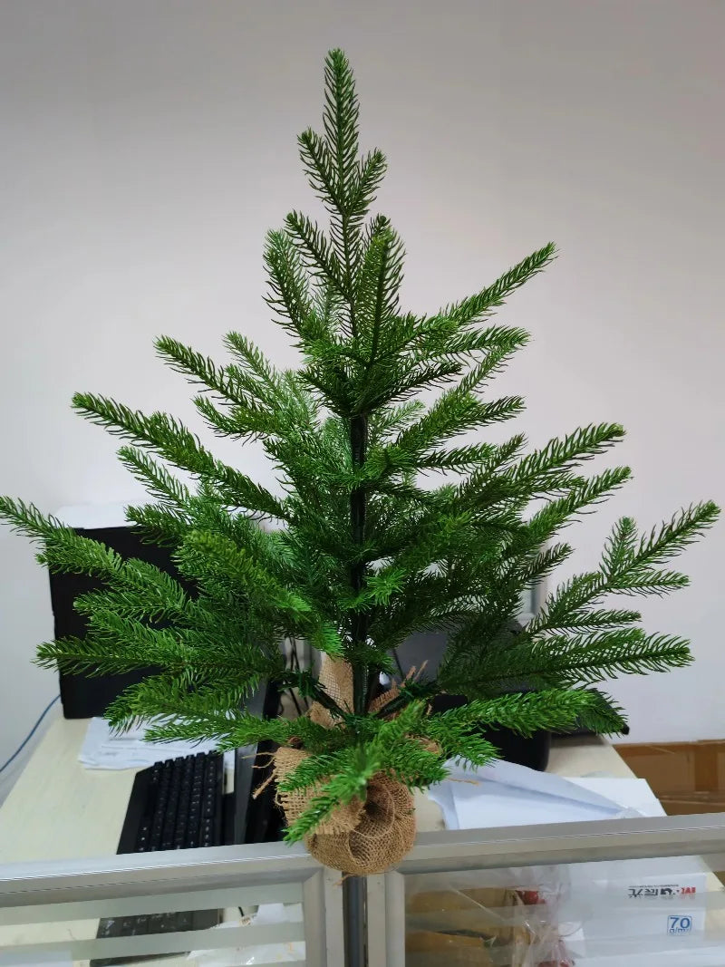 Artificial Mini Christmas Tree PE Material with LED Light Desktop Christmas Tree 45cm/60cm Christmas Party Atmosphere Ornaments