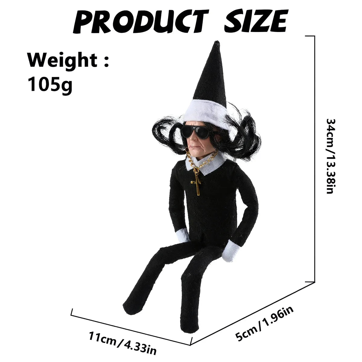 New Ozzy Christmas Elf Doll Christmas Trees Decoration Ornaments Music Godfather Classic Sitting Posture Noel Elf Plush Toys