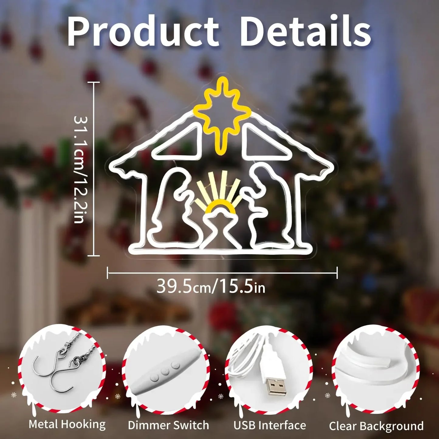 Christmas Neon Signs LED Neon Lights A Great Gift for Children for Wall Decor Bedroom Livingroom Christmas Party Decorations