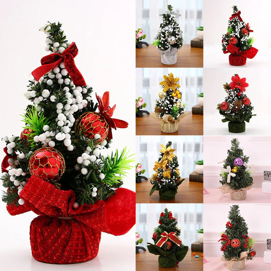 Christmas Decorations 20cm Mini Christmas Tree Ornaments Table Desktop Ornaments Small Tree For Home Office 2026 New Year Gifts
