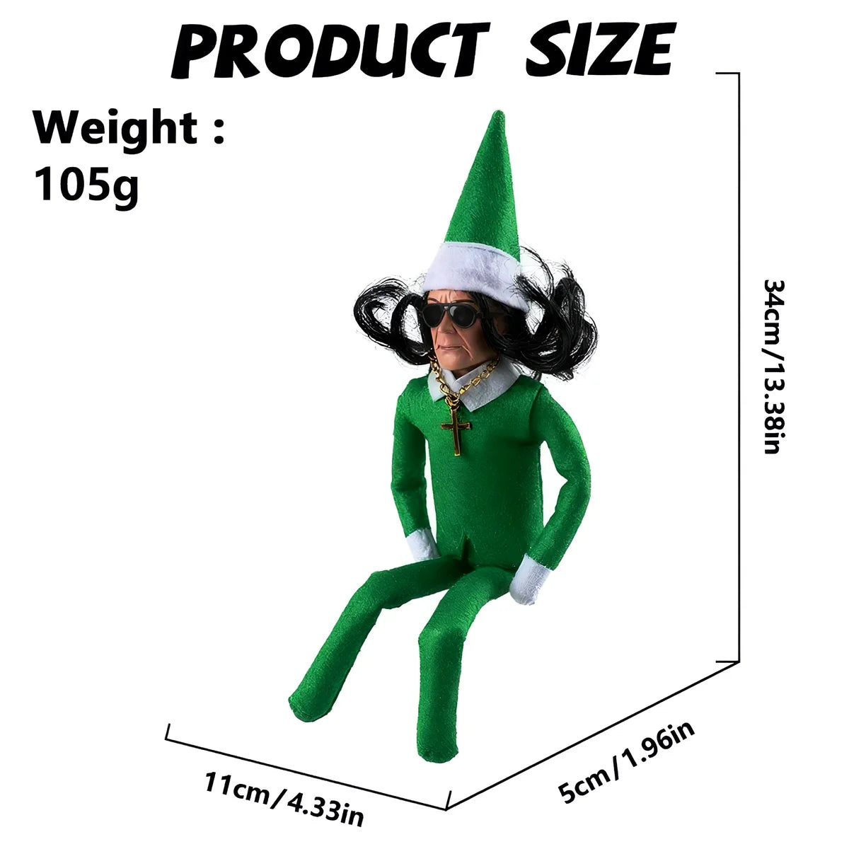 New Ozzy Christmas Elf Doll Christmas Trees Decoration Ornaments Music Godfather Classic Sitting Posture Noel Elf Plush Toys