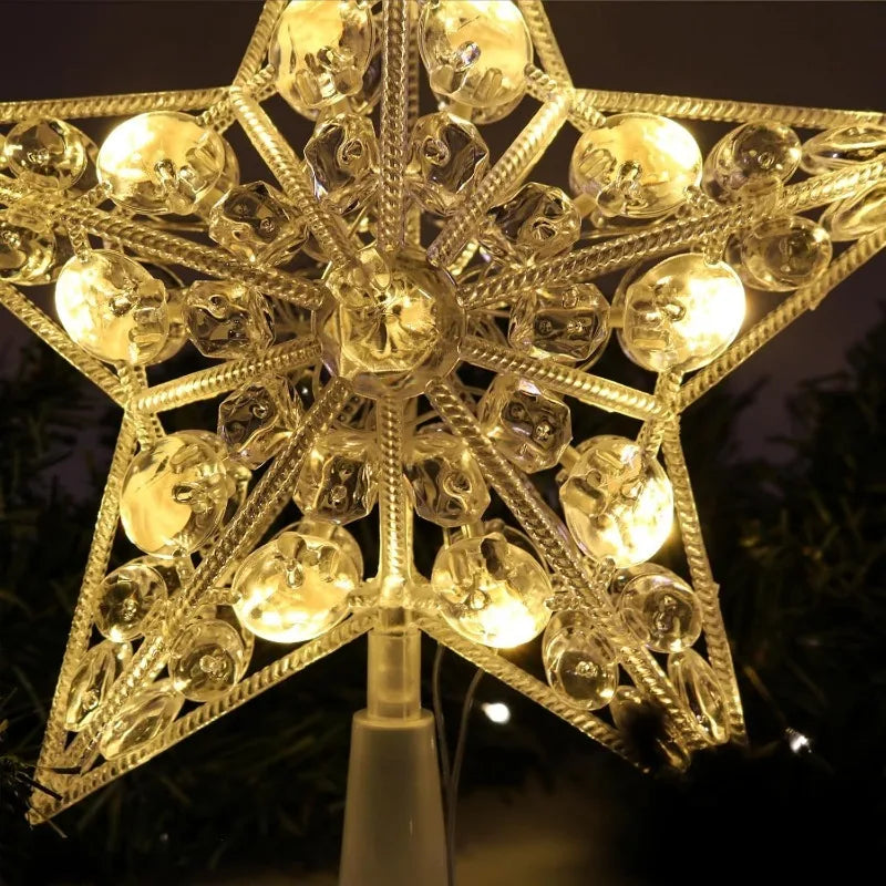 15cm Christmas Tree Decoration Stars Warm White Lights Home Room Decor LED Shining Lamp Xmas Festival TopStar Navidad 1.07in