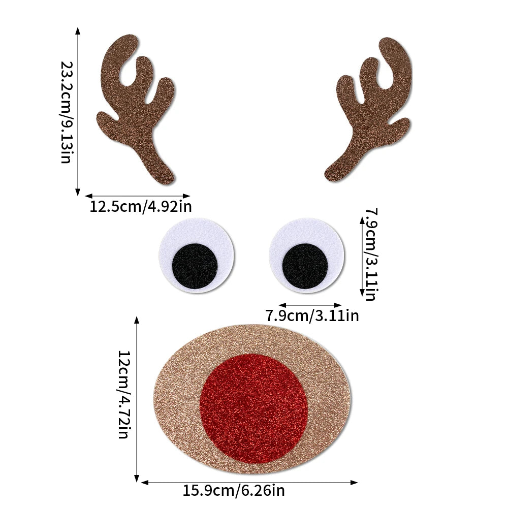 Christmas Door Window Stickers Felt Cloth Cartoon Snowman Santa Claus Elk Wall Sticker for Winter Xmas Noel new year Decor Decal