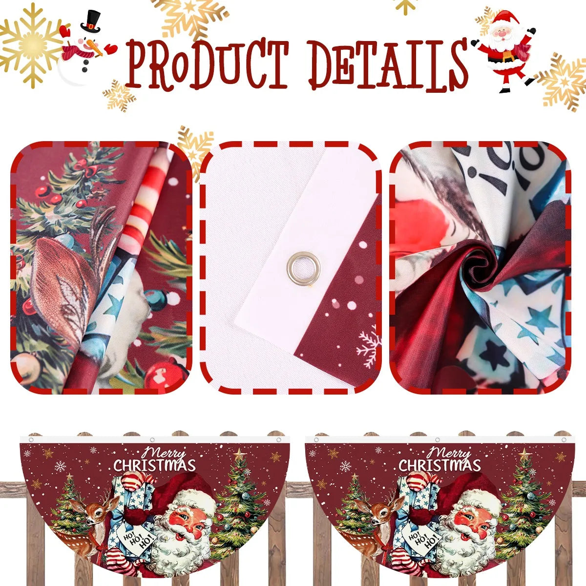 Christmas Outdoor Fan-shaped Flag Banner Christmas Decor for Home 2025 Cristmas Drop Ornament Xmas Navidad Gift New Year 2026