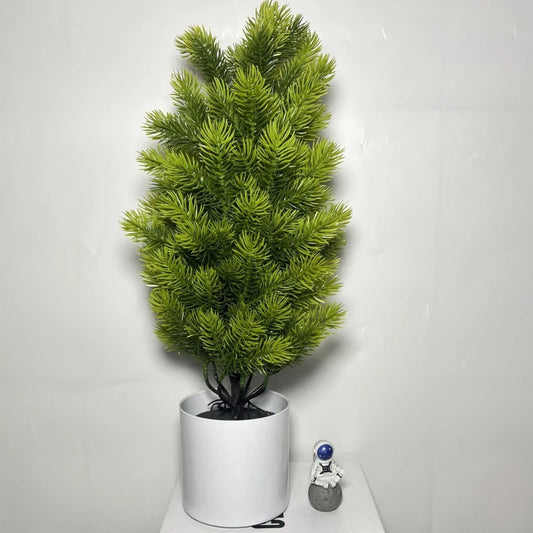 Artificial Green Christmas Tree 46CM To 50CM Mini Pine Branches Plastic Fake Plants Home Office Christmas Atmosphere Decoration