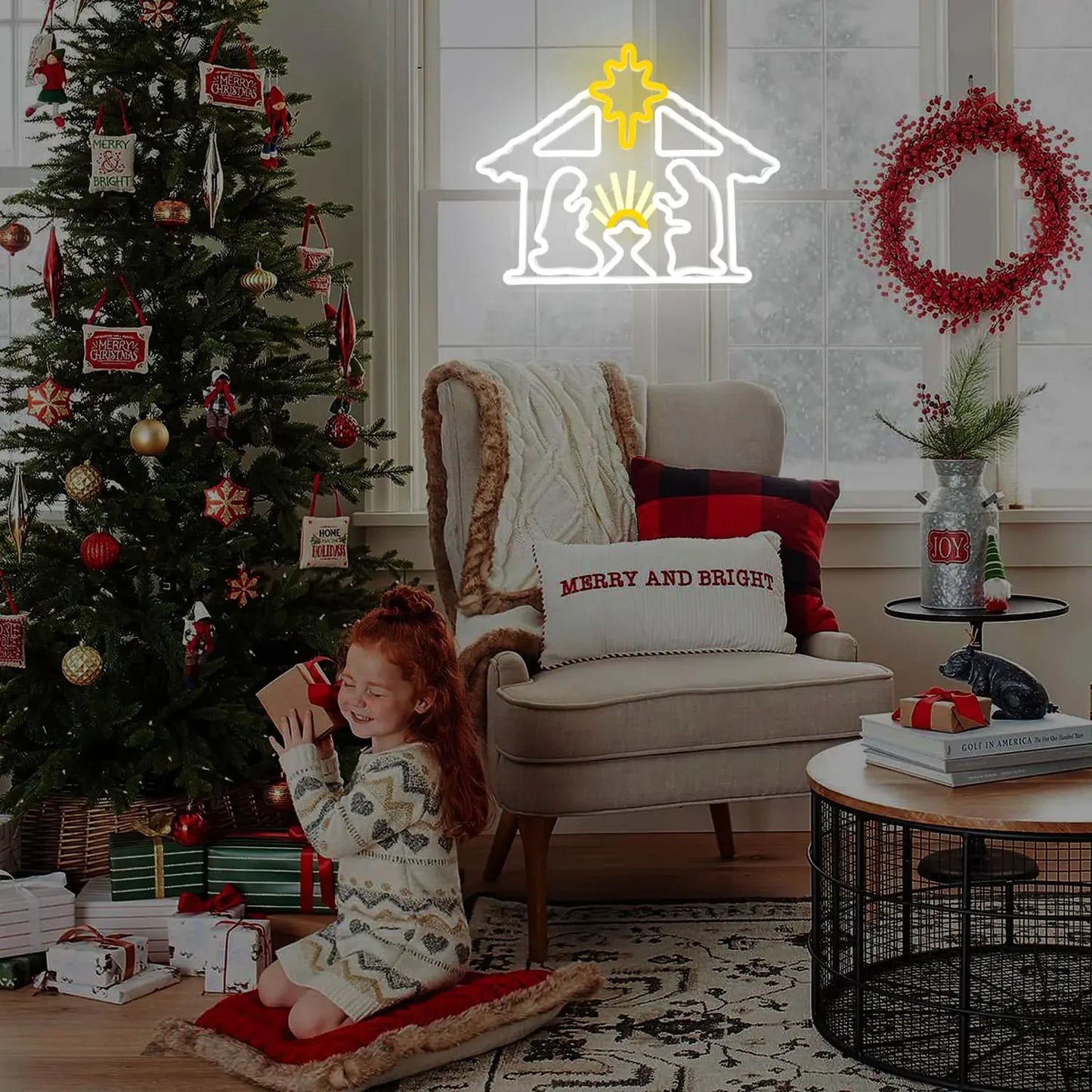 Christmas Neon Signs LED Neon Lights A Great Gift for Children for Wall Decor Bedroom Livingroom Christmas Party Decorations