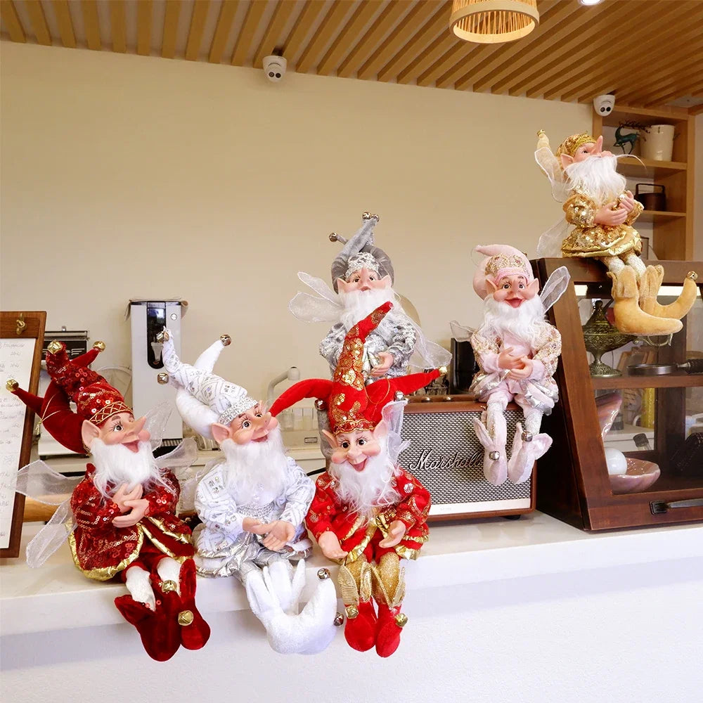 2025 Christmas Decoration 50cm Elf Doll Hanging Standing Decor Navida Pendant Ornaments For Home New Year Gift For Kids