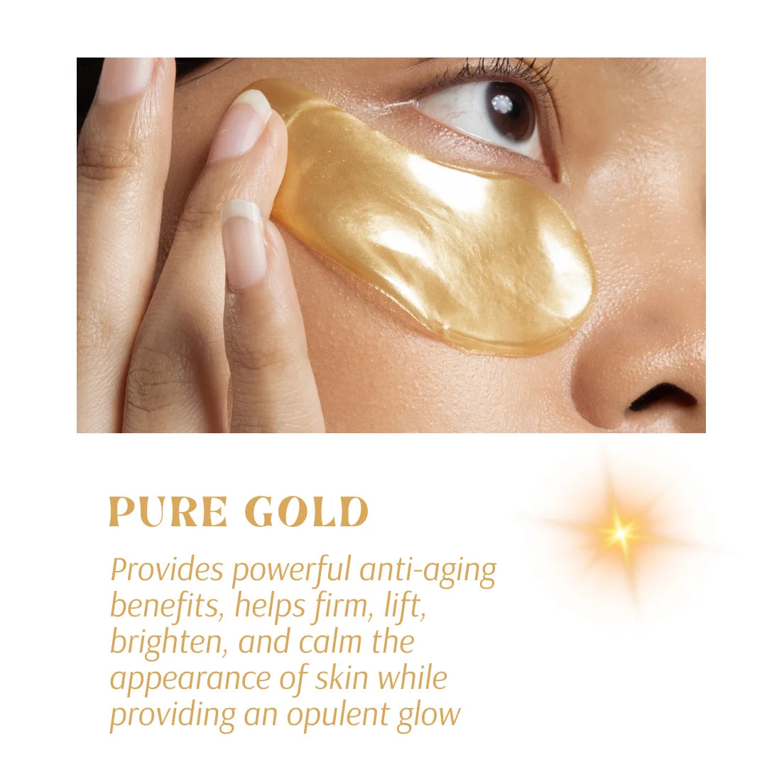 (2 Pack)  Pure Gold Hydro Gel Eye Patch, 1 Pair, Hydrating and Brightening
