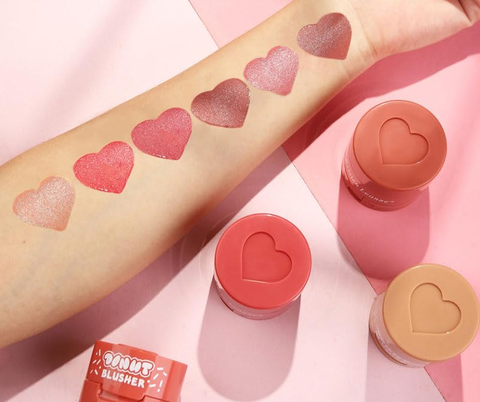 Stamp Liquid Blush Stamp Blush with Heart Shaped Applicator Natural Long Lasting Blush, Light and Airy Makeup for Women (3)