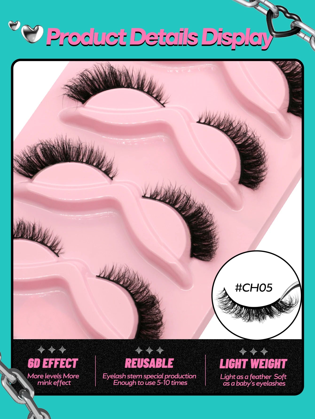 5 Pairs False Eyelashes Cat Eye Lashes Manga Lashes Faux Mink Eyelashes Natural Long Winged End Eye Elongated Eyelashes Faux Cil