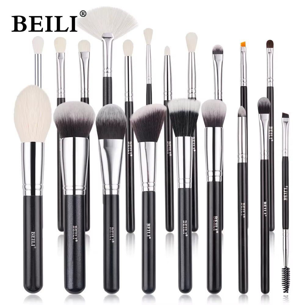 Goat Makeup Brush Set Eyeshadow Makeup Brushes Professional Foundation Blending Eyebrow Fan Blush Brosse Maquiagens
