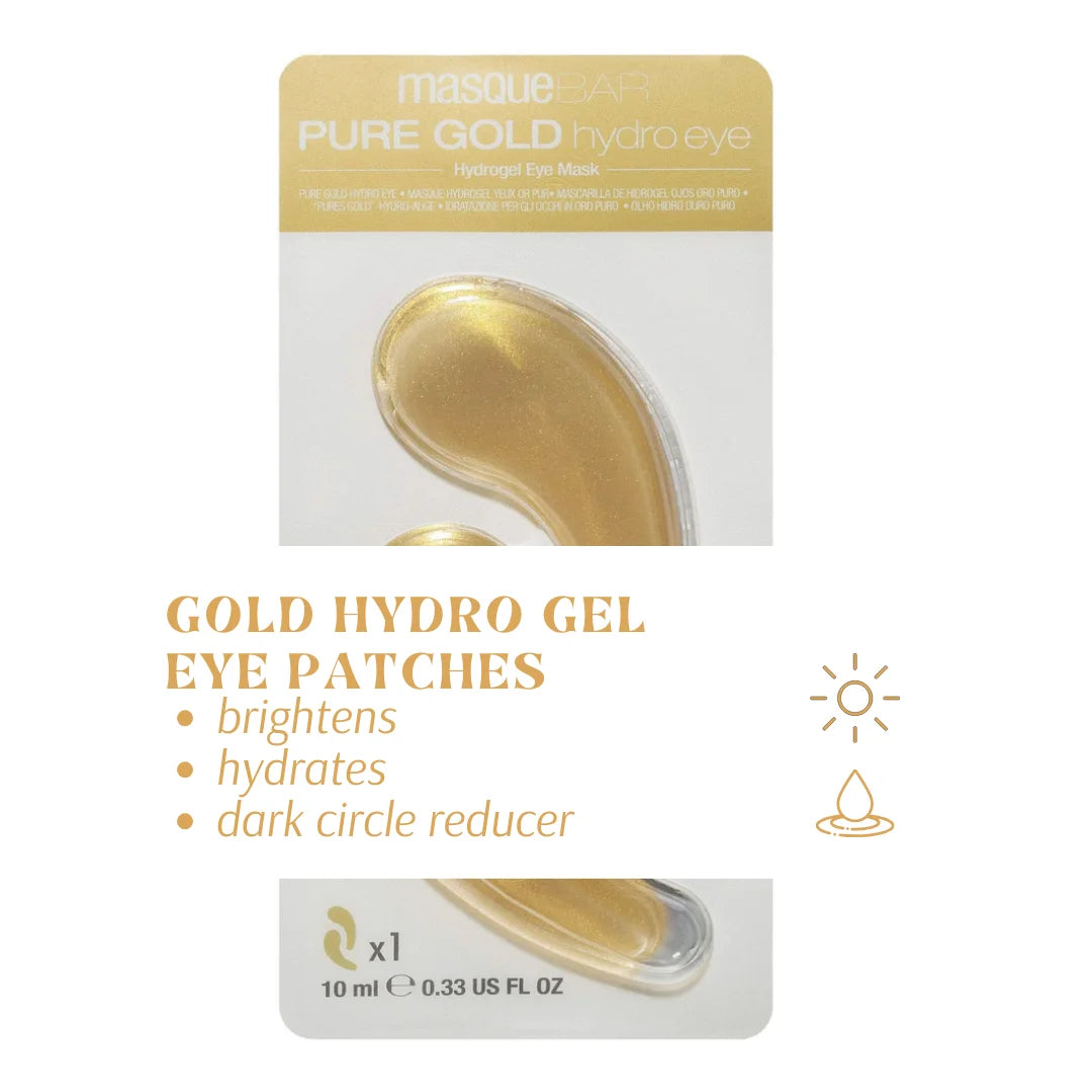 (2 Pack)  Pure Gold Hydro Gel Eye Patch, 1 Pair, Hydrating and Brightening