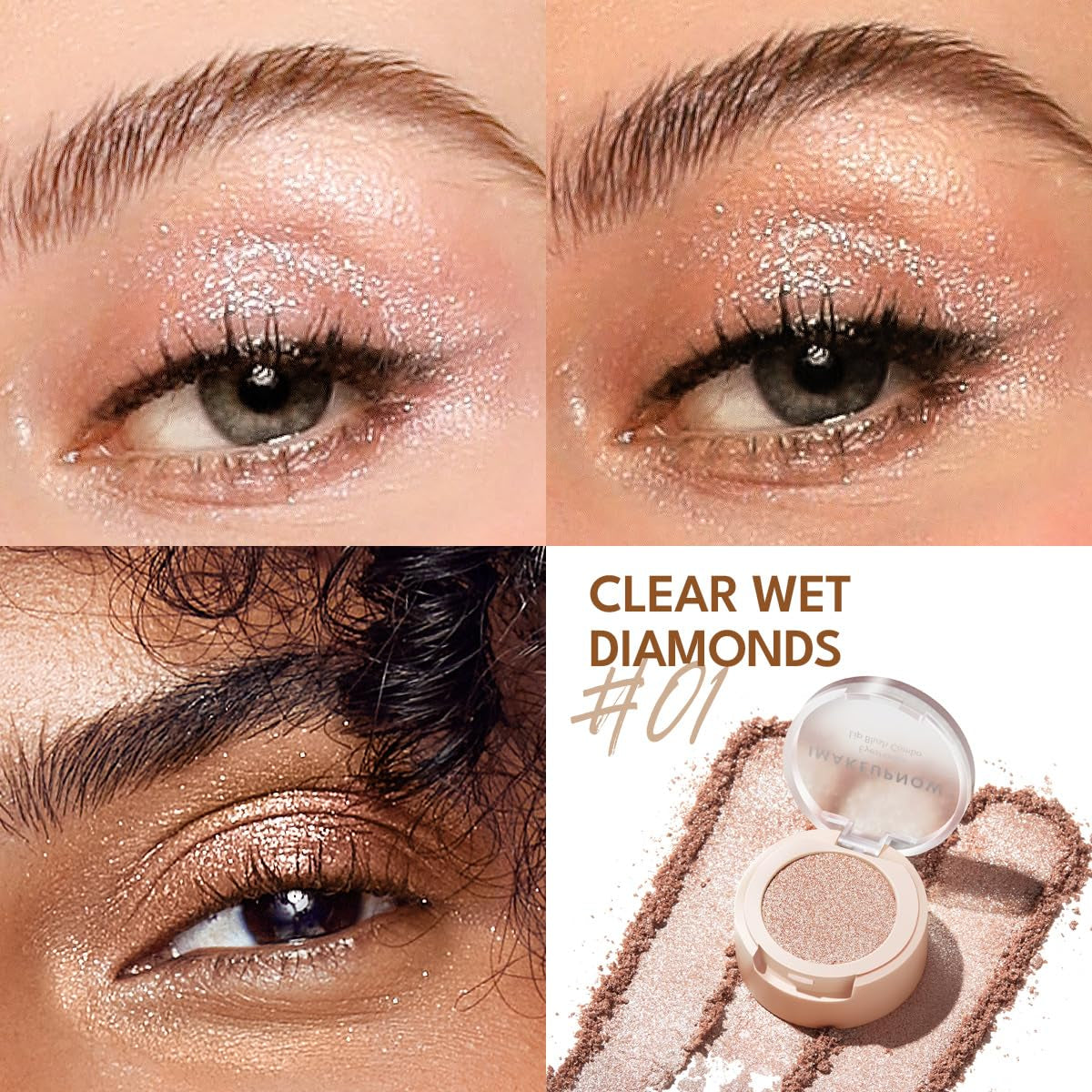 Cream Blush for Cheeks and Eye, Shimmer Eye Shadow Palette Pigmented Pink Blush Make up Sets #001 Withered Rose