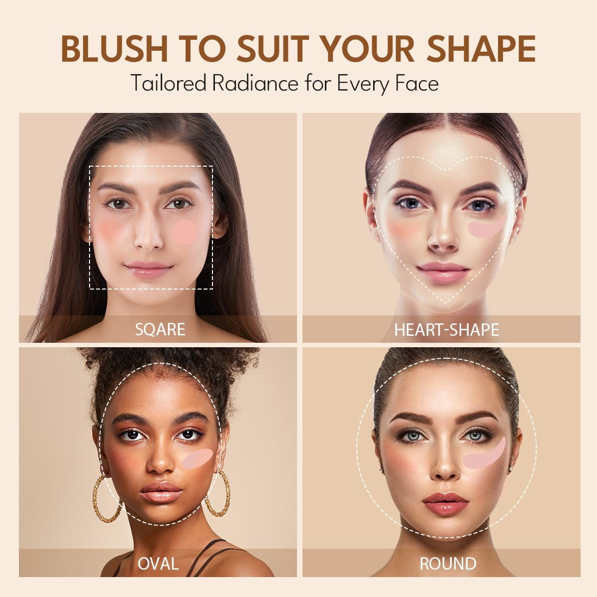 Cream Blush for Cheeks and Eye, Shimmer Eye Shadow Palette Pigmented Pink Blush Make up Sets #001 Withered Rose